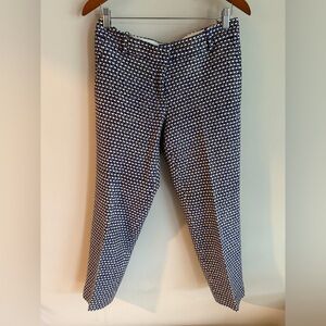 J. Crew Navy and White Cafe Capri Pants size 4